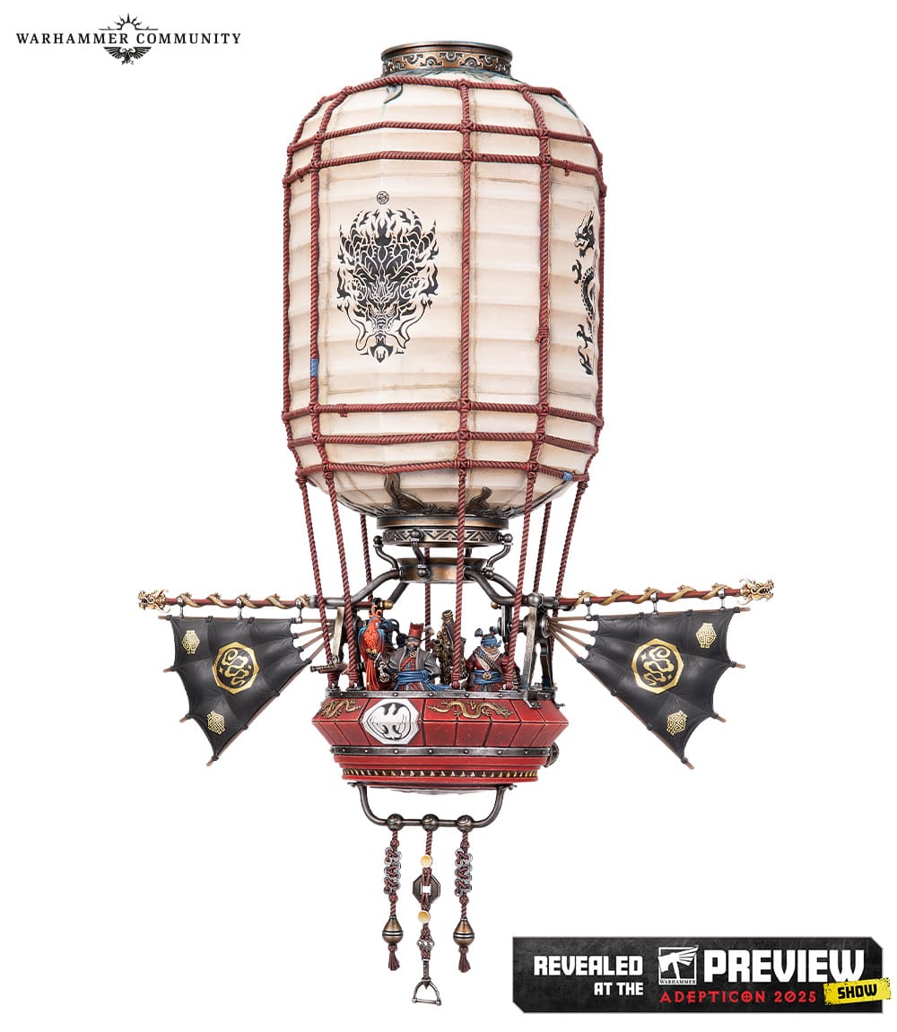 A photo of a Sky Lantern miniature, a hot air balloon in the style of a Chinese paper lantern.