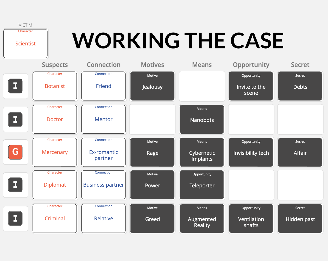 New Release: Working the Case, 30min Murder Mystery Game