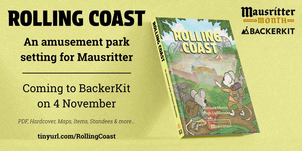 Amusement park setting for Mausritter, launching on BackerKit