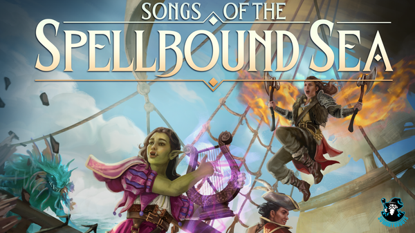A half-orc troubadour, human swashbuckler, and human bloodrager fight on a crumbling ship's deck.