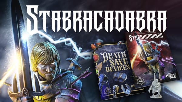 The Kickstarter campaign image for Stabracadabra: A cursed fighter subclass for 5e. 